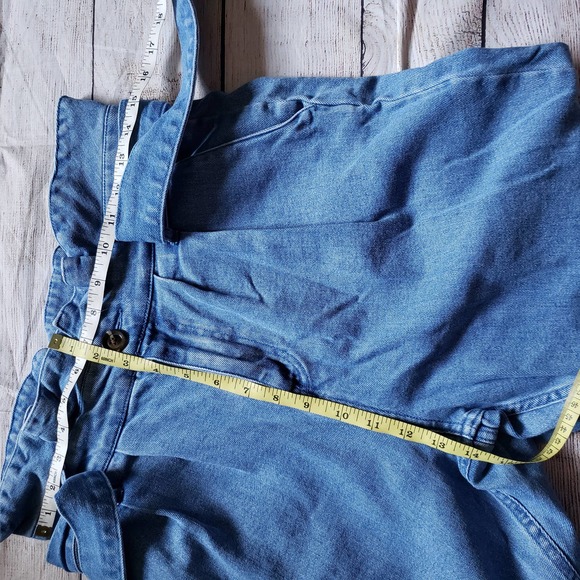 WHO WHAT WEAR Blue Paper Bag hi-rise Jeans 8 - Picture 6 of 7